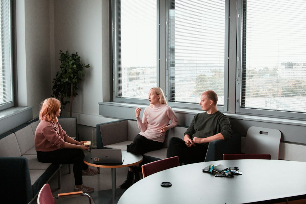 team discussion in office